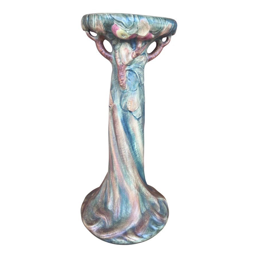 Antique Weller Pottery Baldin Apple Jardiniere Pedestal or Plant Stand