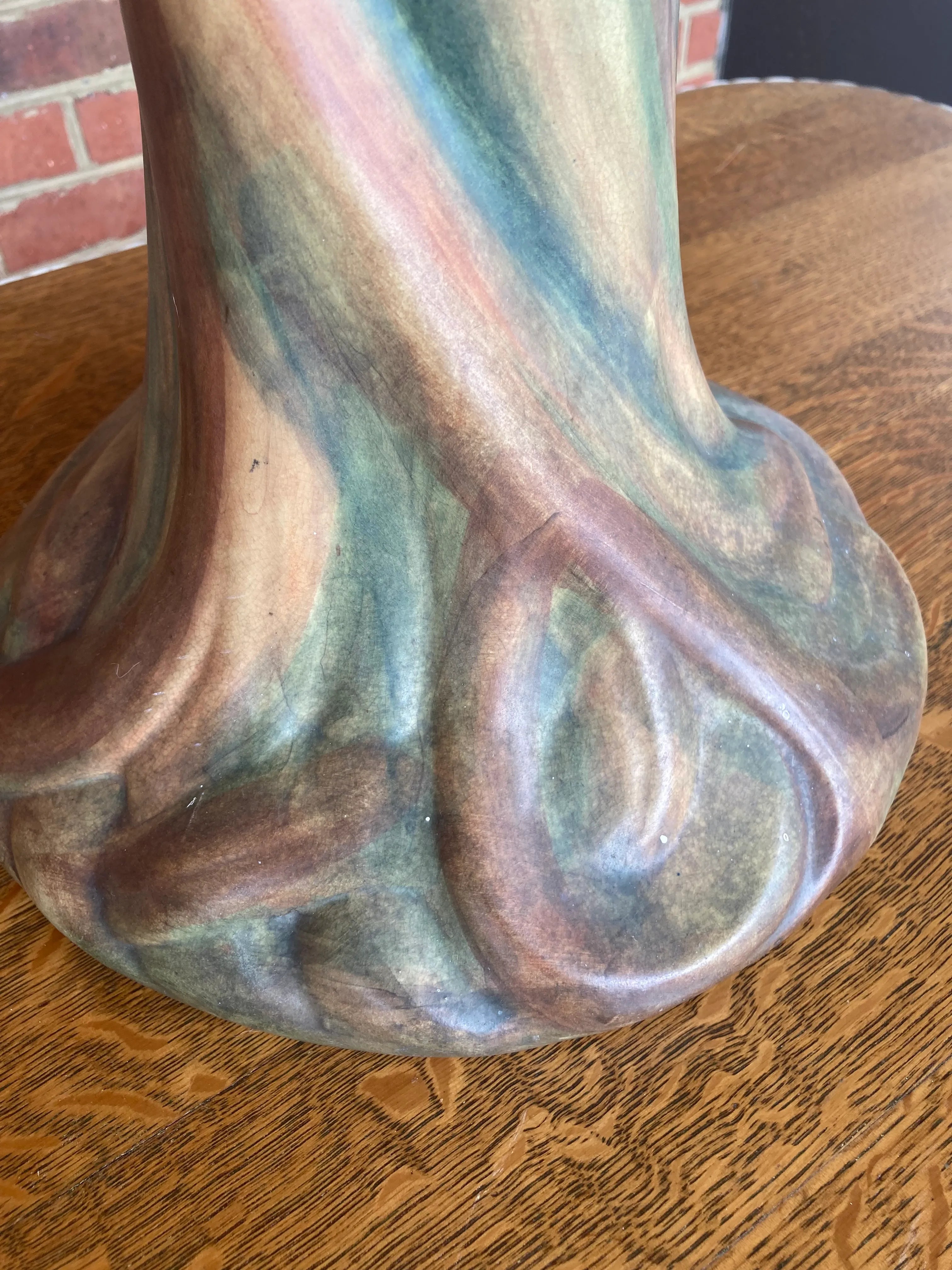 Antique Weller Pottery Baldin Apple Jardiniere Pedestal or Plant Stand