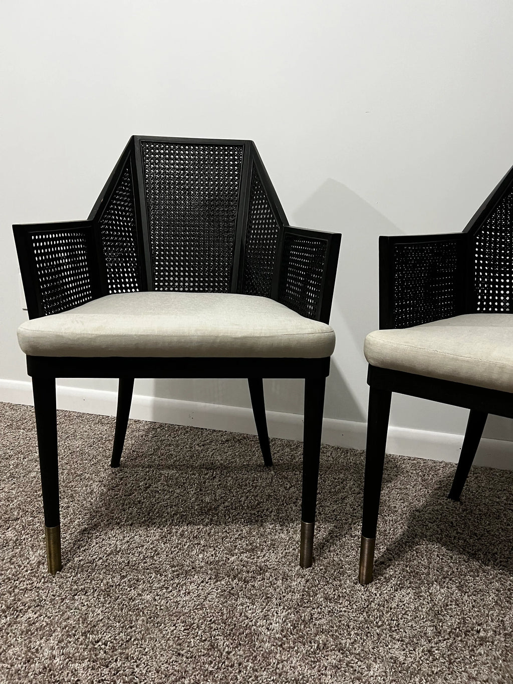 Baker Milling Road Mr-7041 Kara Mann Collection Cane Armchairs - a Pair