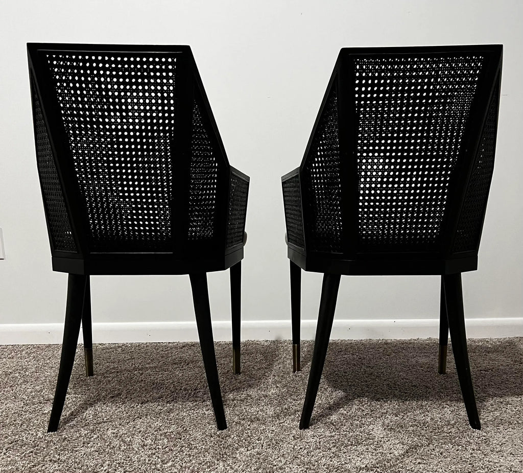 Baker Milling Road Mr-7041 Kara Mann Collection Cane Armchairs - a Pair