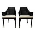 Baker Milling Road Mr-7041 Kara Mann Collection Cane Armchairs - a Pair