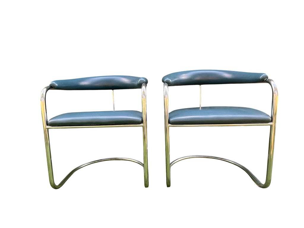 Bauhaus Ss33 Chrome Cantilevered Armchairs Attributed to Anton Lorenz for Thonet