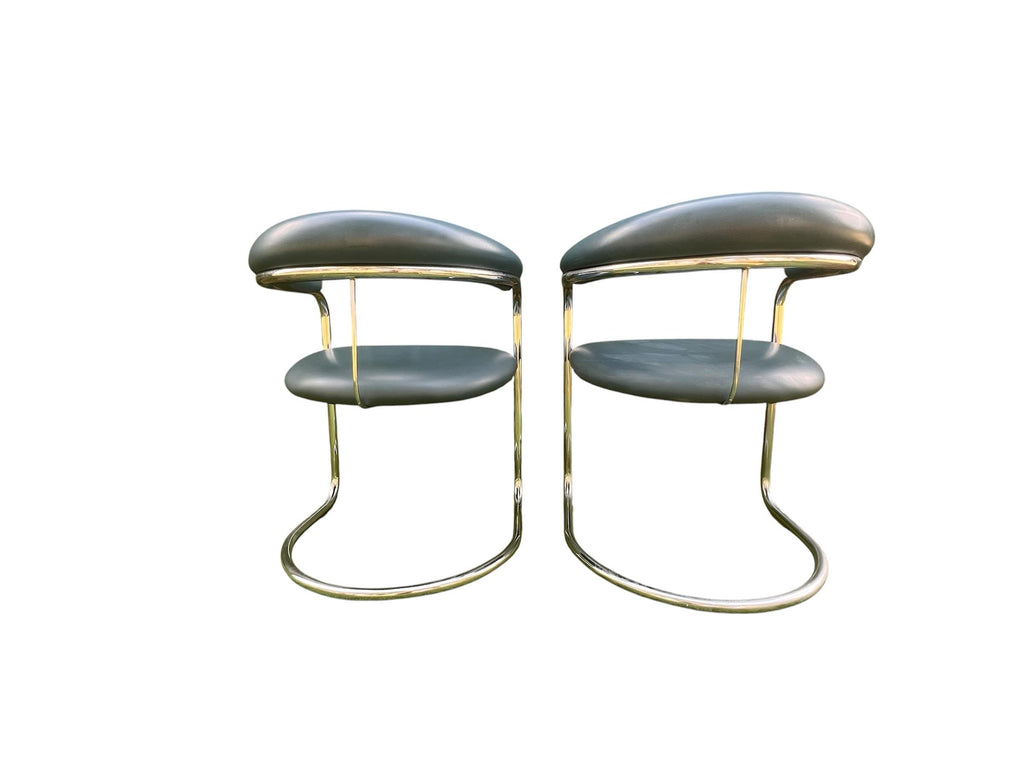Bauhaus Ss33 Chrome Cantilevered Armchairs Attributed to Anton Lorenz for Thonet