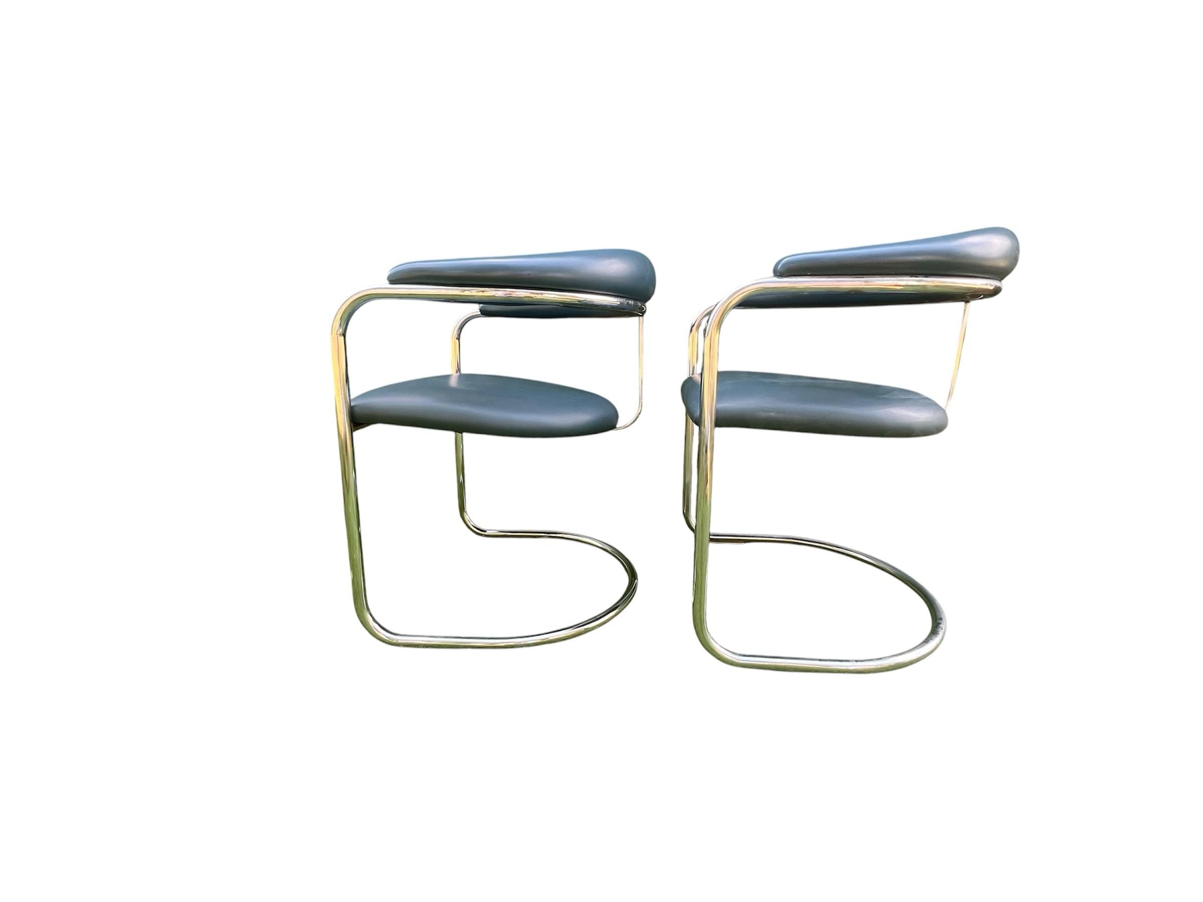 Bauhaus Ss33 Chrome Cantilevered Armchairs Attributed to Anton Lorenz for Thonet