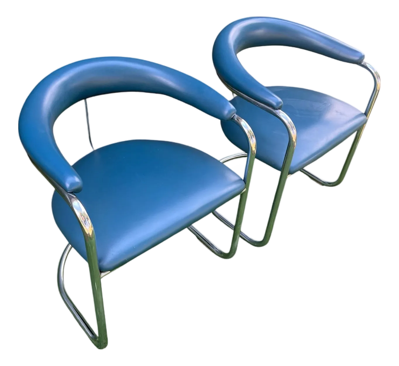 Bauhaus Ss33 Chrome Cantilevered Armchairs Attributed to Anton Lorenz for Thonet