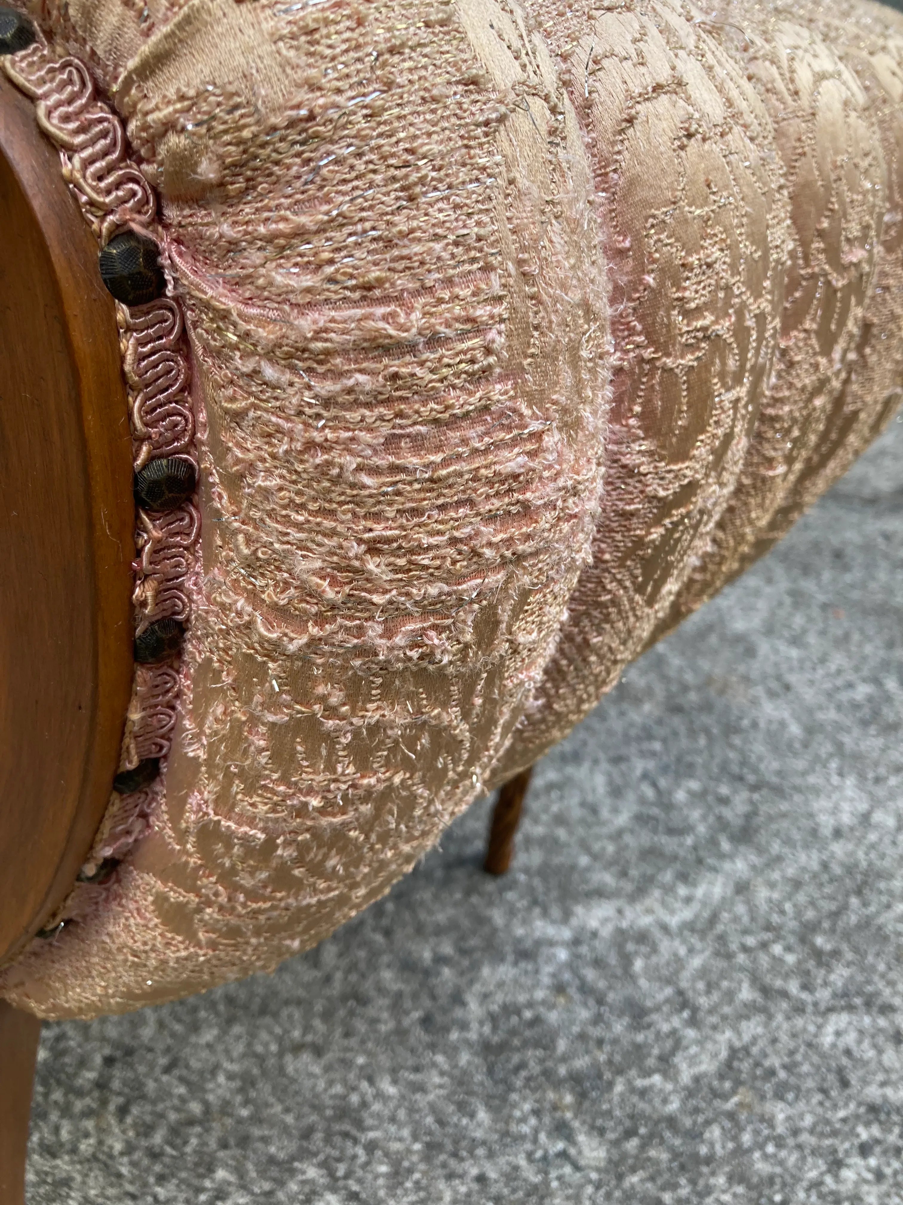Early 20th Century Bergere Chairs in Original Silk Brocade by Grosfeld House - Set of 2