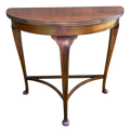 Early 20th Century English Queen Anne Demilune Table