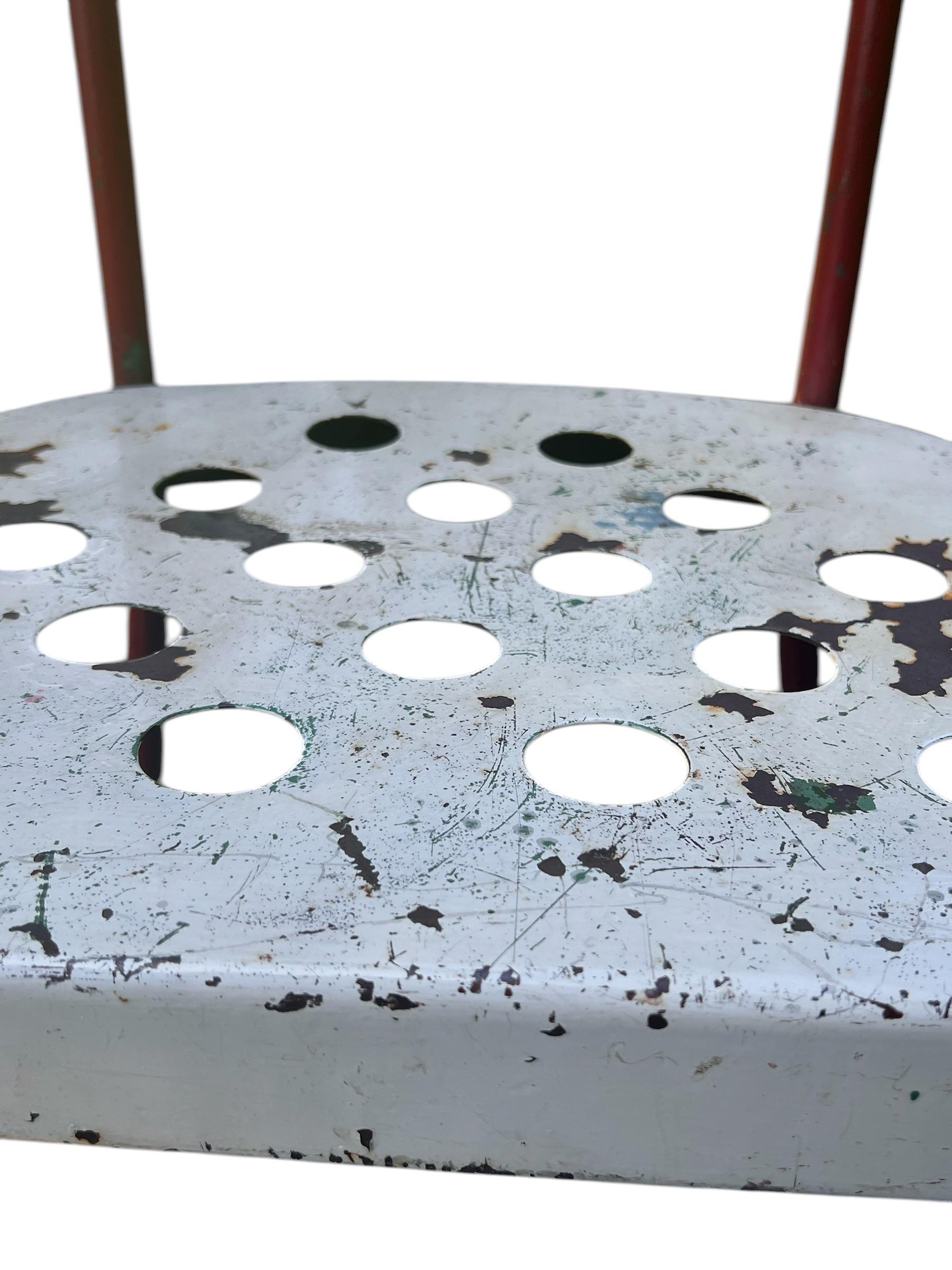 Early 20th Century French Industrial Tubular Metal Armchair Chair Attributed to Rene Malaval