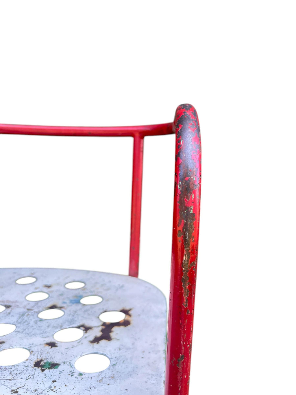 Early 20th Century French Industrial Tubular Metal Armchair Chair Attributed to Rene Malaval