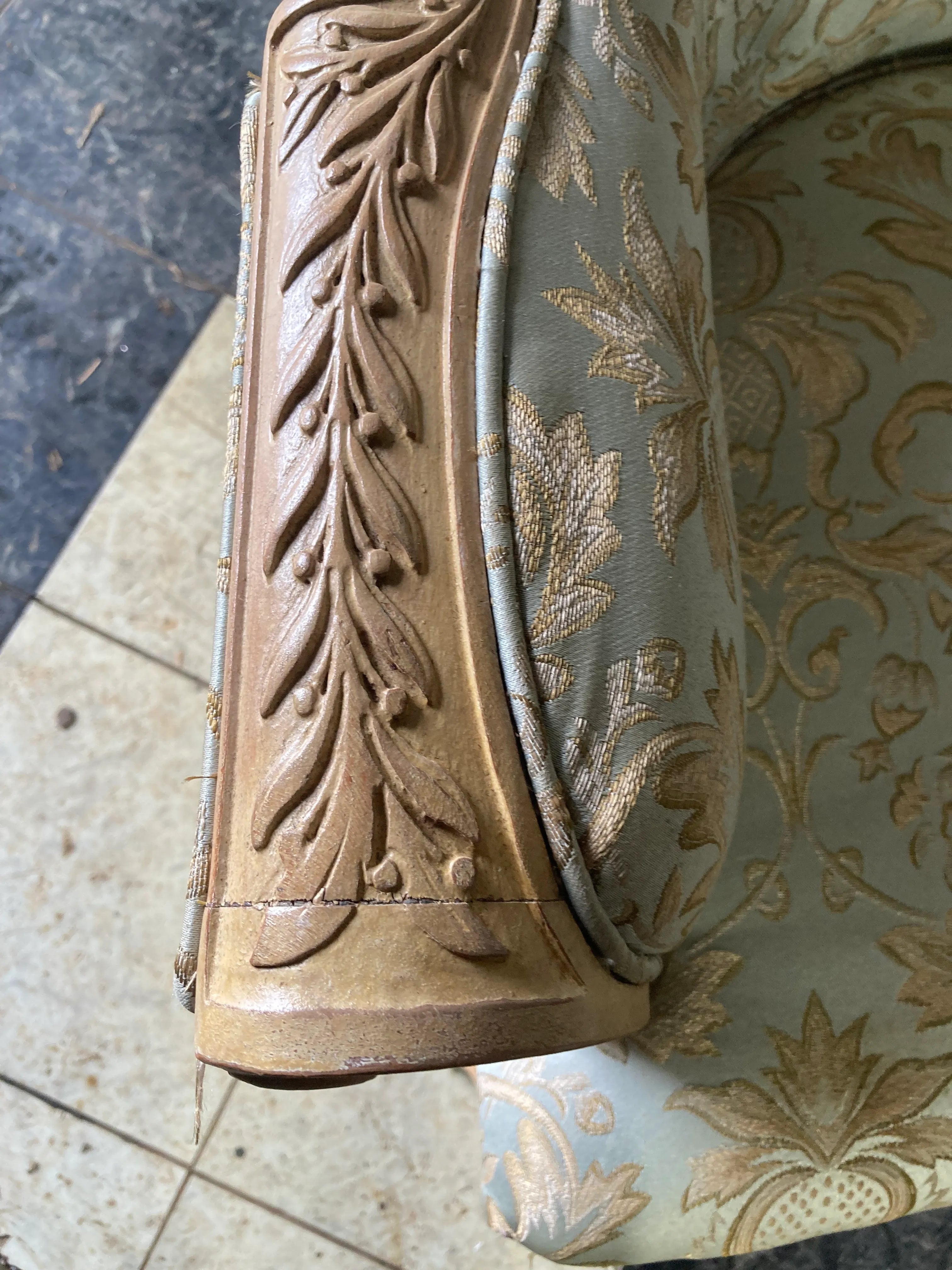 Early 20th Century Grosfeld House Blonde Mahogany Bergere Chairs - a Pair