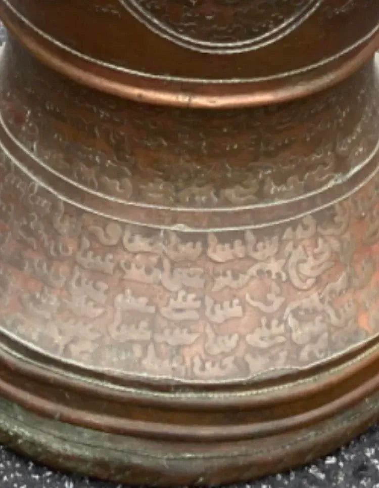 Early 20th Century Monumental Moroccan Hand Embossed Copper and Brass Urn or Floor Vase