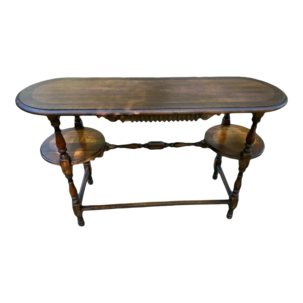 Early 20th Century Oval Mahogany Console Table