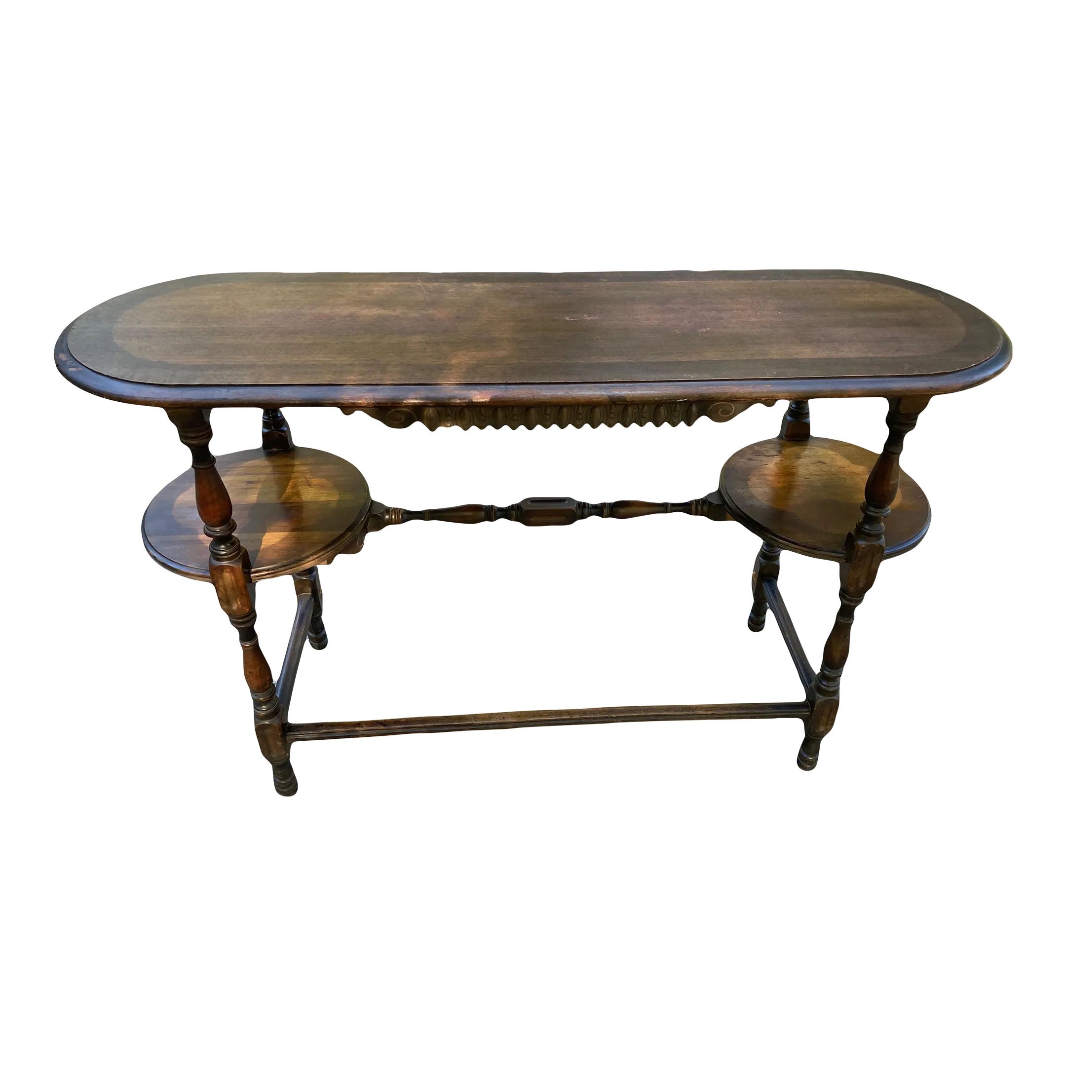 Early 20th Century Oval Mahogany Console Table
