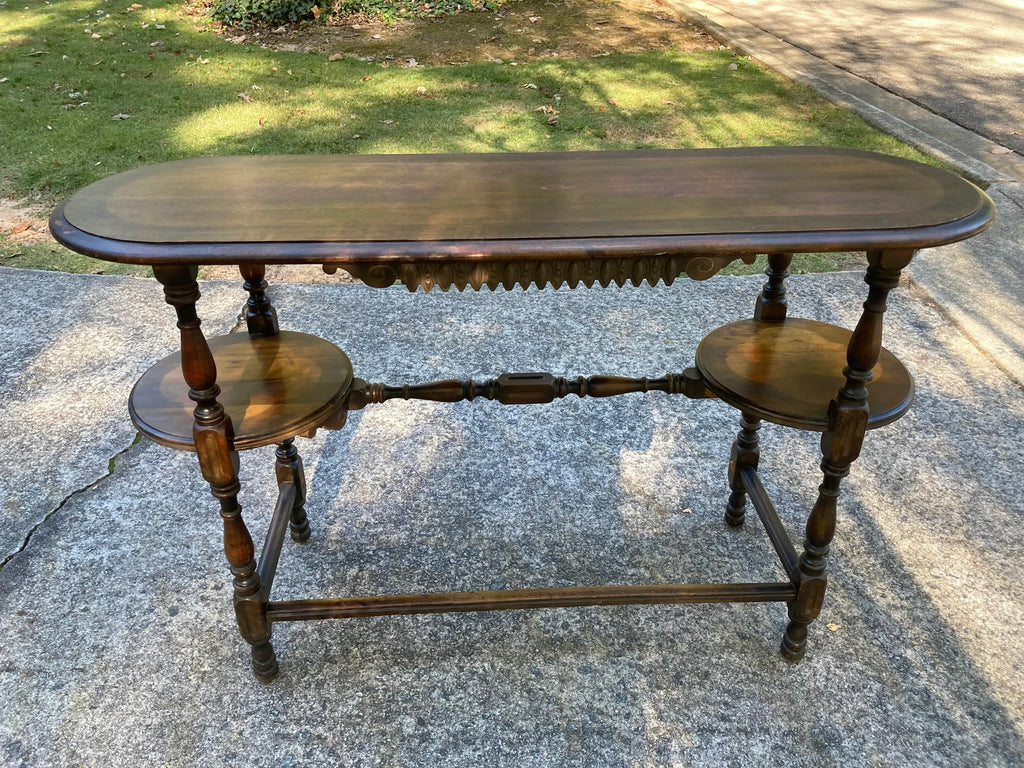 Early 20th Century Oval Mahogany Console Table