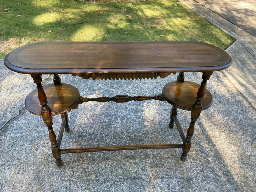 Early 20th Century Oval Mahogany Console Table