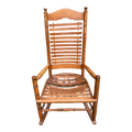 Early 20th Century Rare Form Oak Rocking Chair With Floating Slat Back and Seat