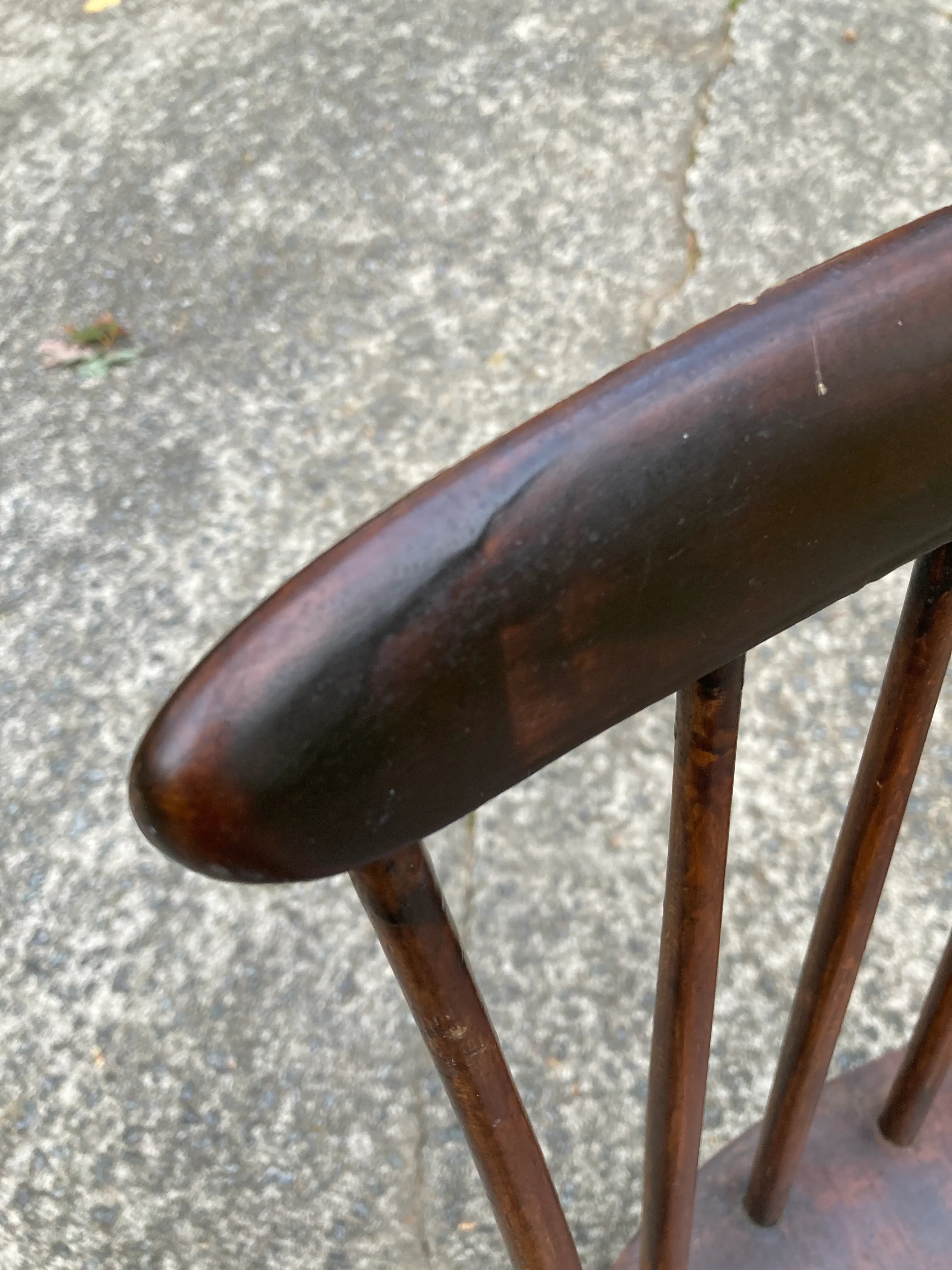 Early 20th Century Vintage Scandinavian Modern Style Spindle Back Side Chair
