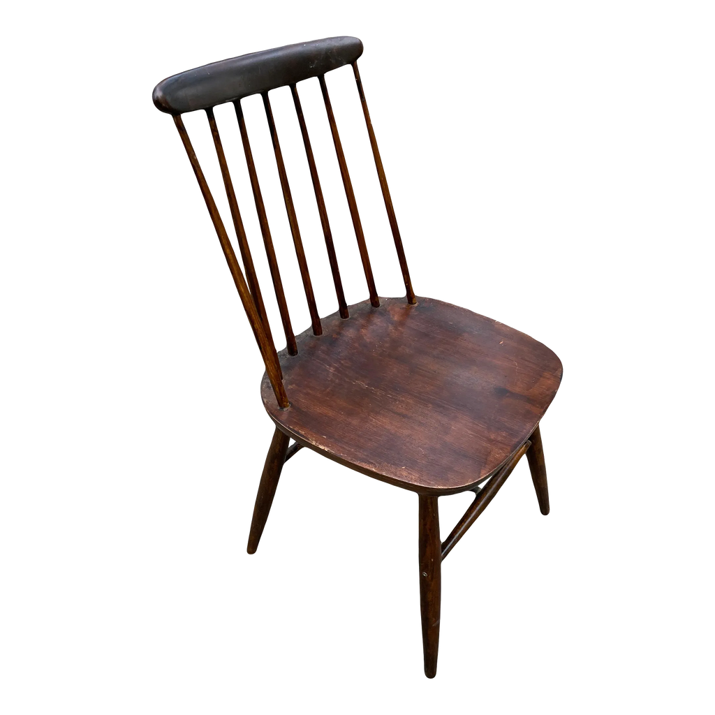 Early 20th Century Vintage Scandinavian Modern Style Spindle Back Side Chair