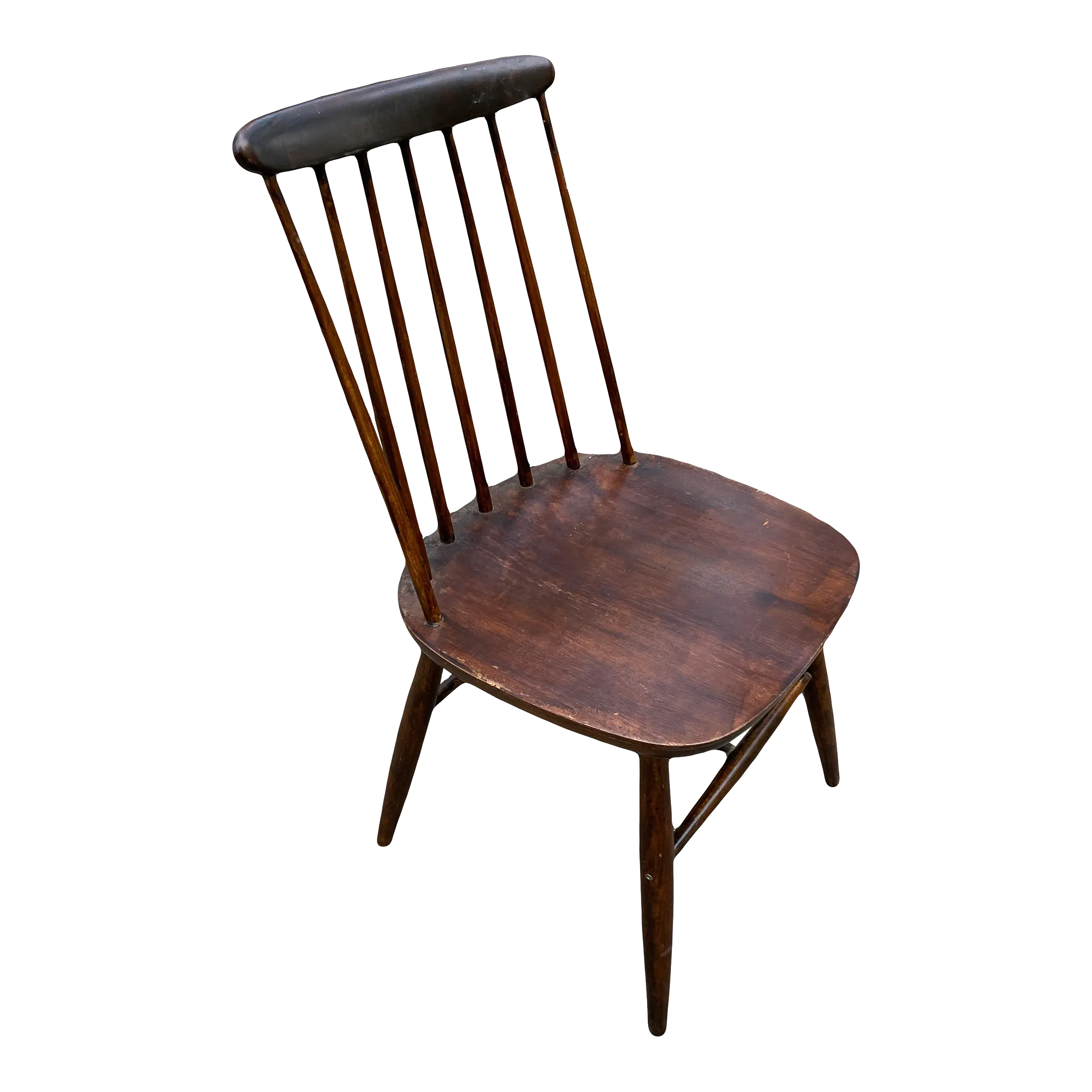 Early 20th Century Vintage Scandinavian Modern Style Spindle Back Side Chair