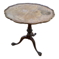 Early 20th Century Wabi Sabi Naturally Distressed Mahogany Pie Crust Tea Table With Ball and Claw Feet