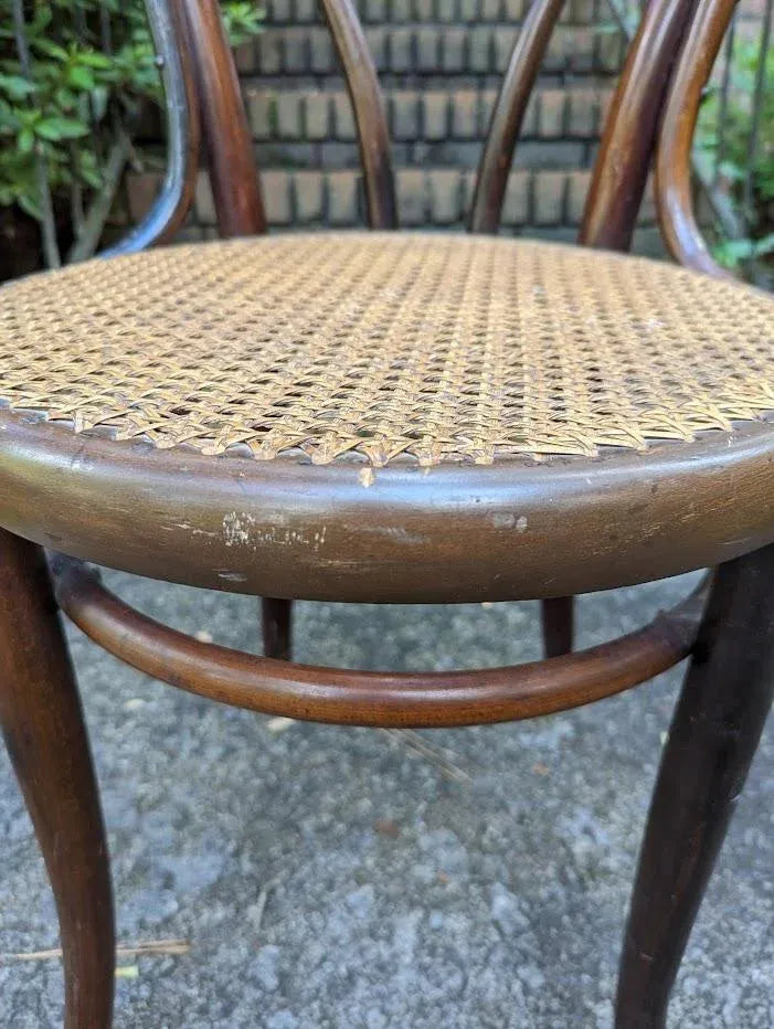 Early Jacob and Josef Kohn No. 30 Bentwood Cafe Chair With Caned Seat