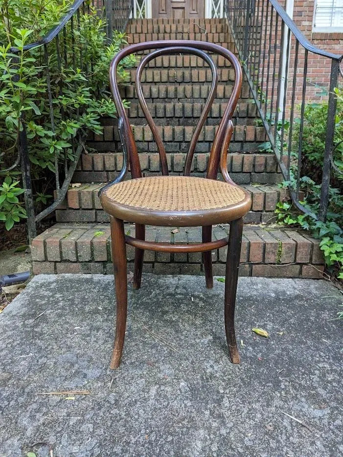 Early Jacob and Josef Kohn No. 30 Bentwood Cafe Chair With Caned Seat
