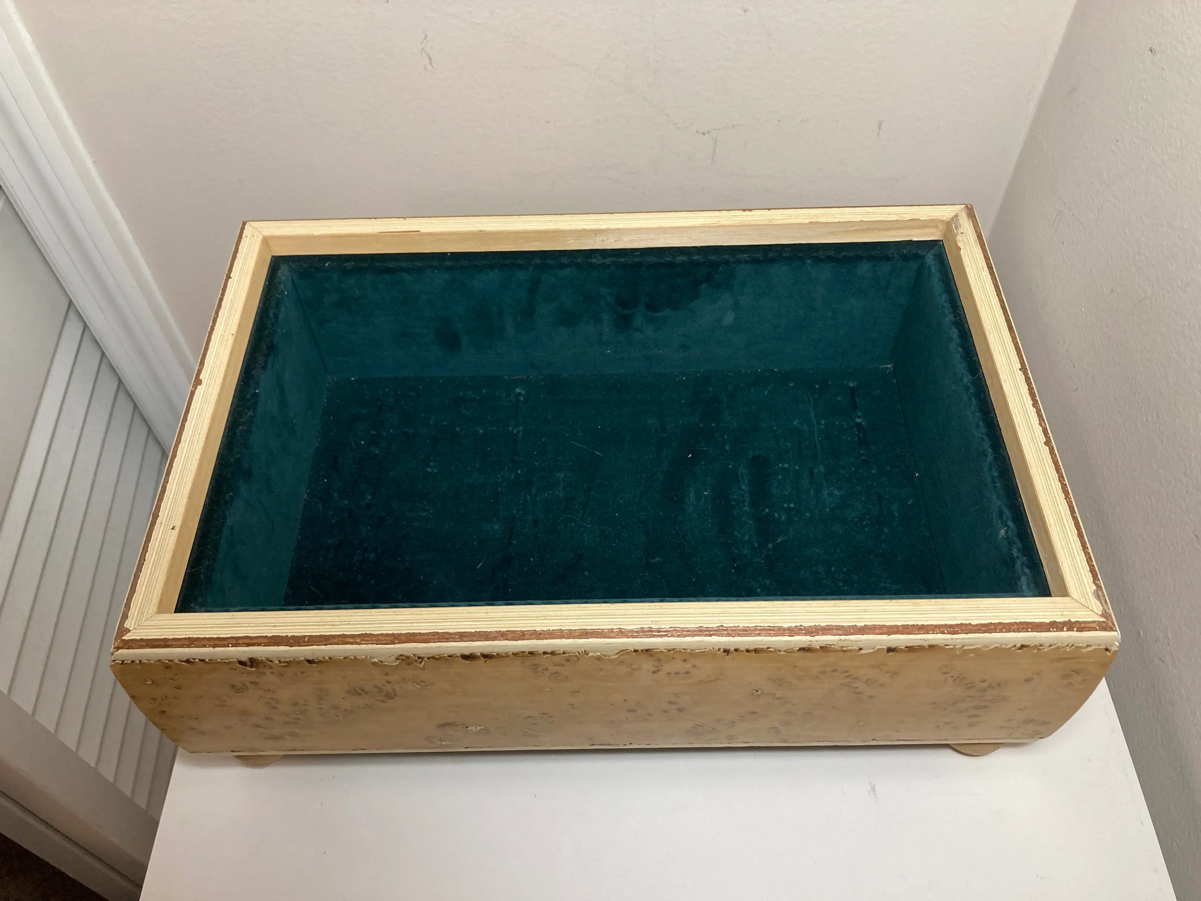 Hand-Crafted Burlwood Gentleman’s Dresser Box