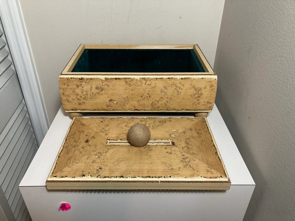 Hand-Crafted Burlwood Gentleman’s Dresser Box