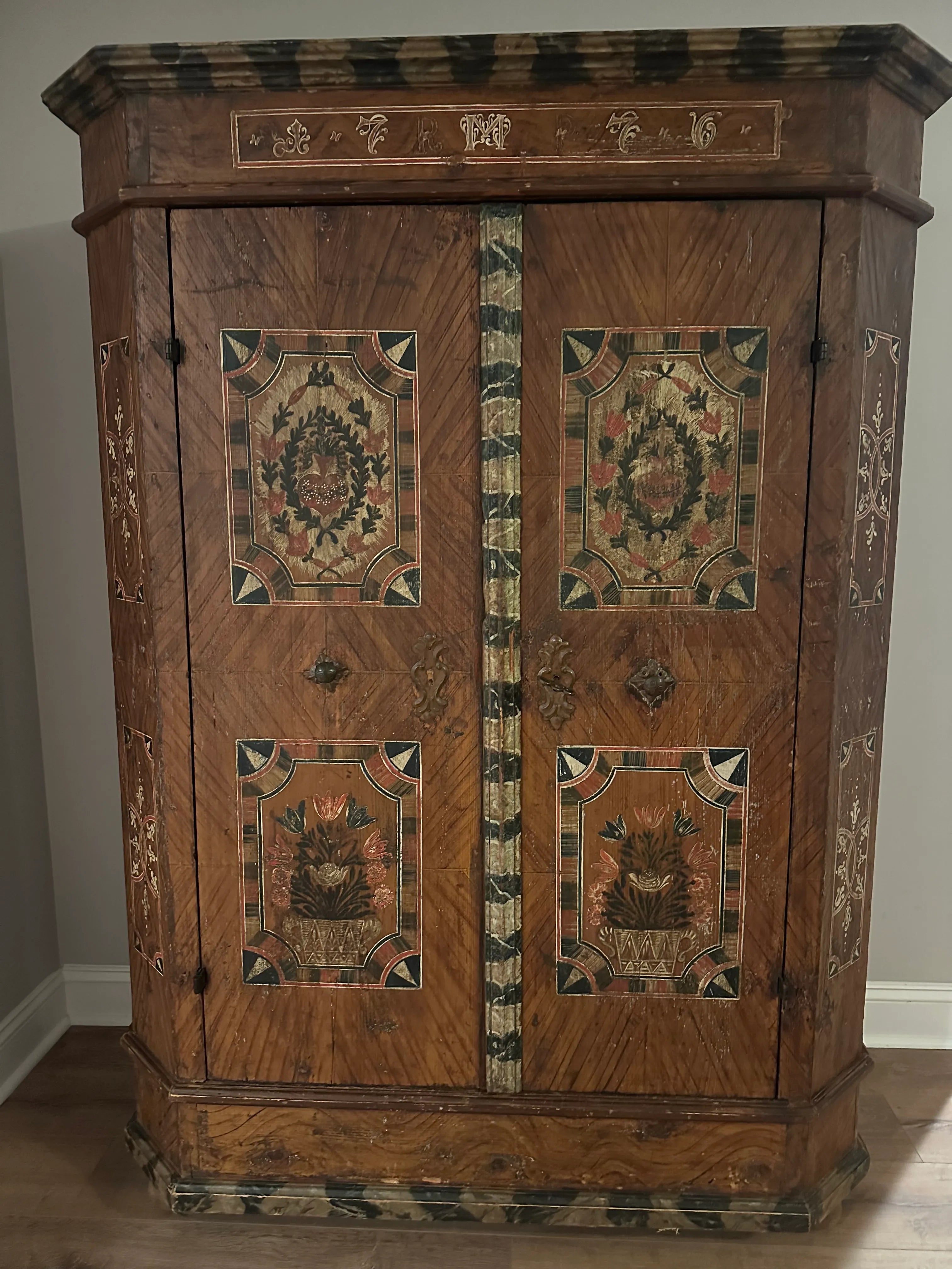Late 17th Century Monumental Tyrolean Wedding Chest or Armoire