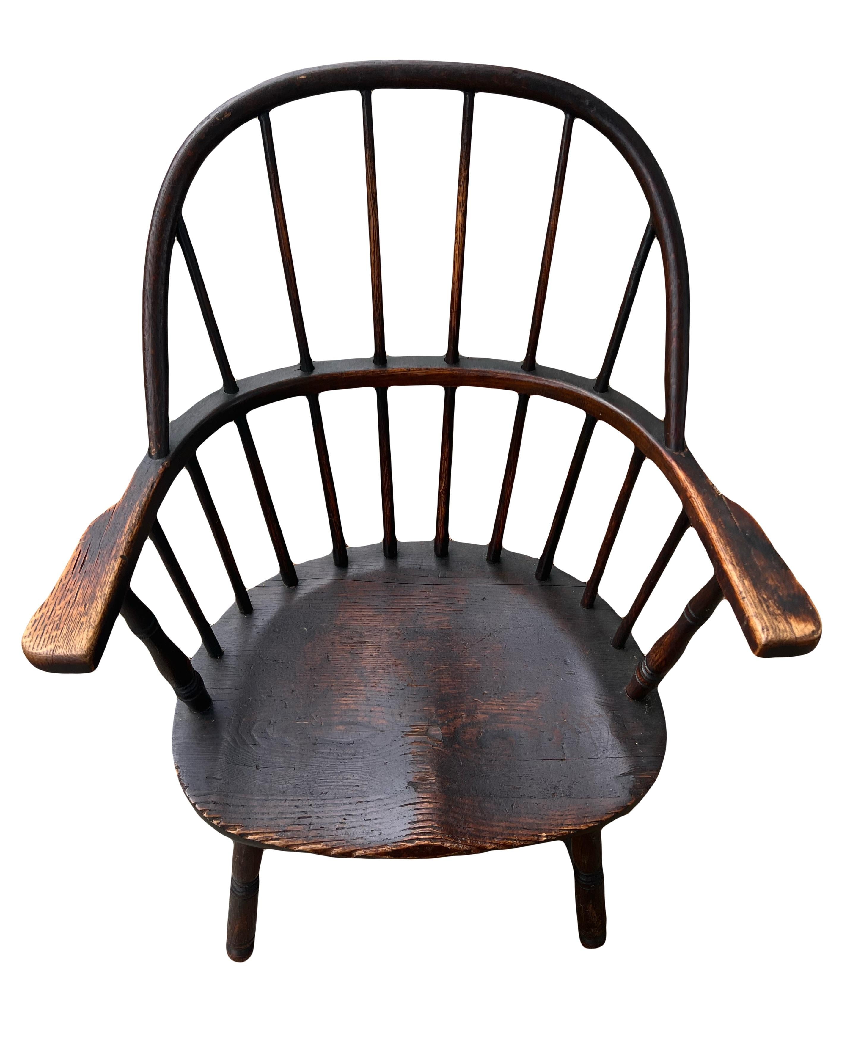 Late 19th-Century American Firehouse Sack Back Windsor Armchair
