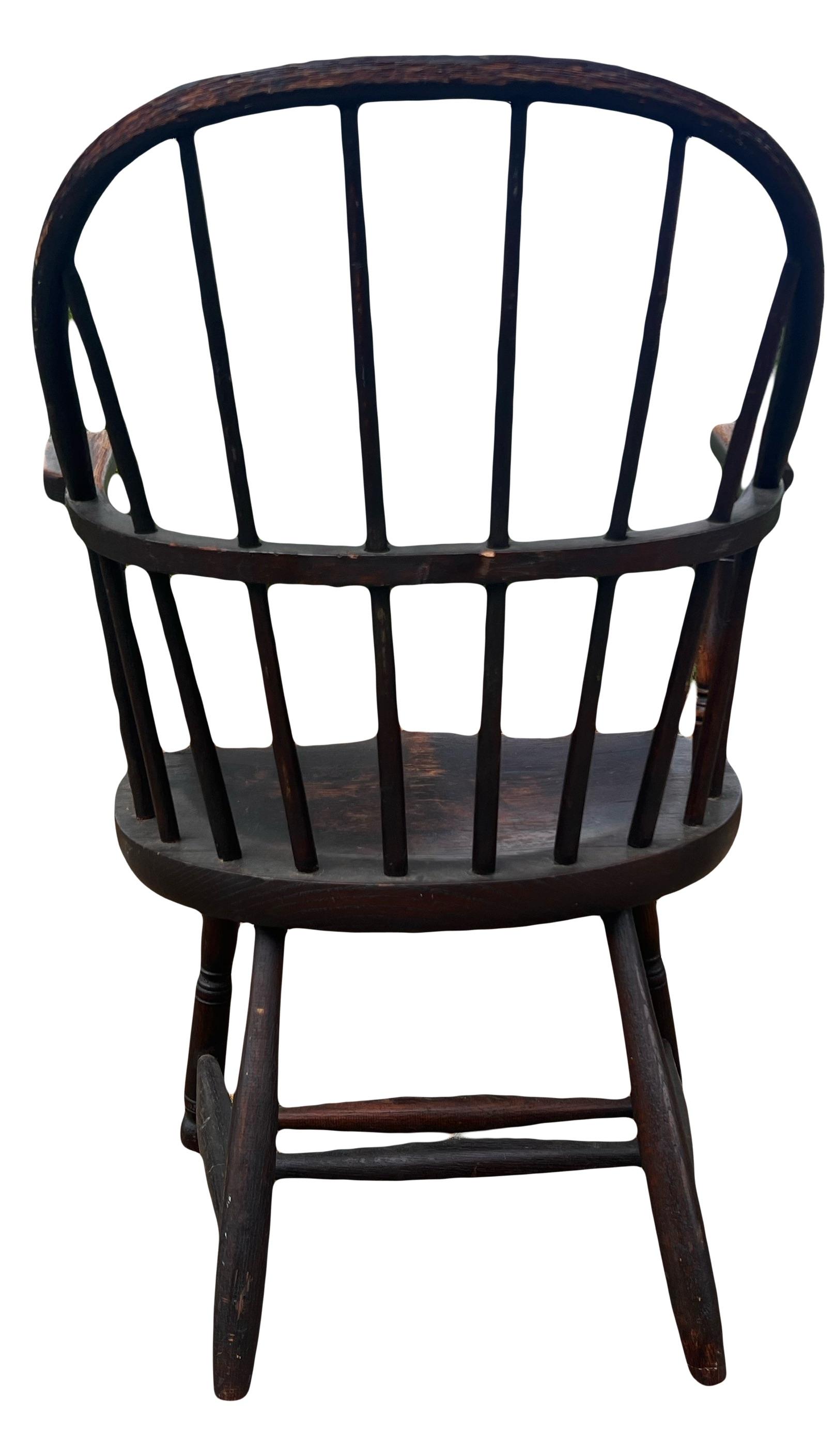 Late 19th-Century American Firehouse Sack Back Windsor Armchair