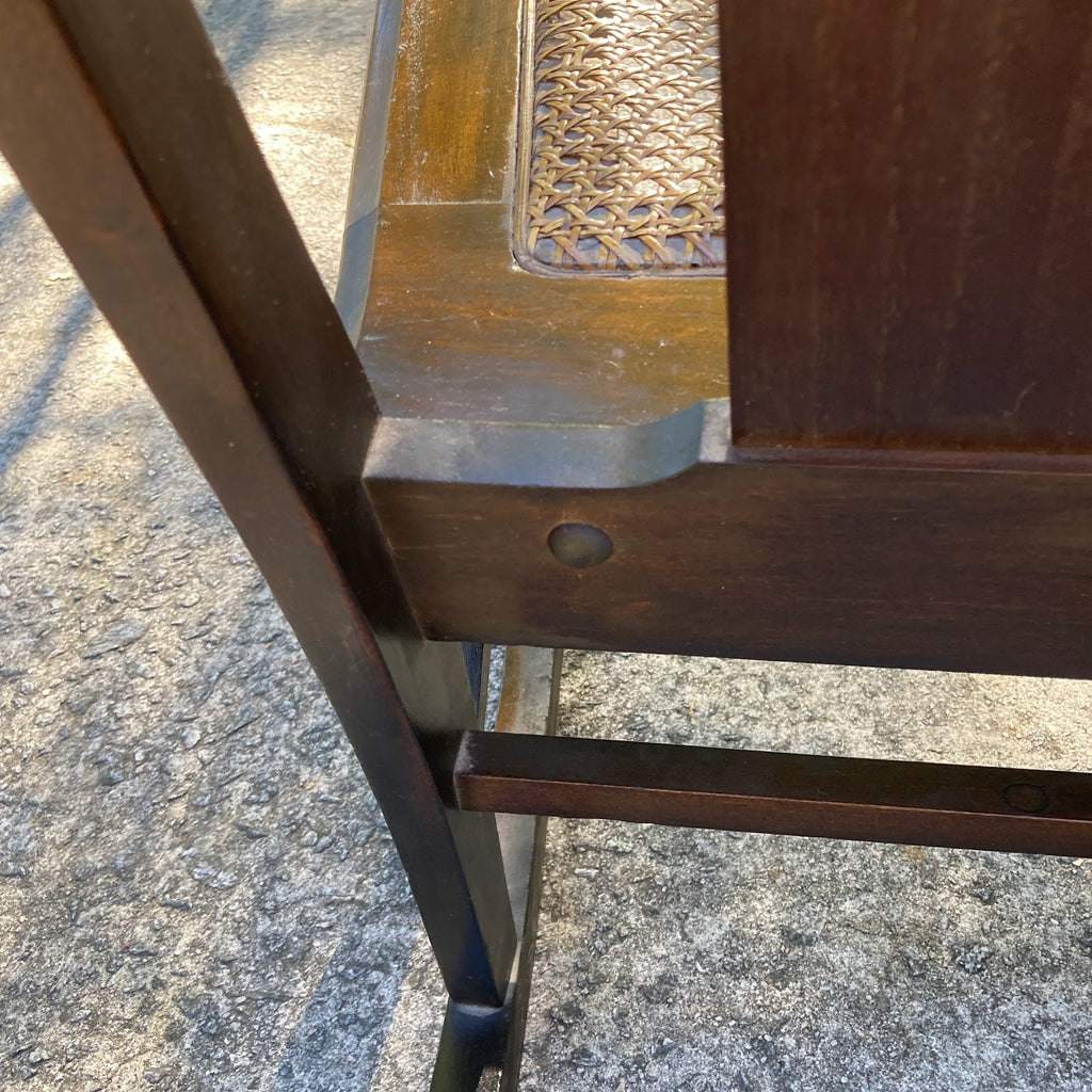 Late 19th Century Antique Armless Child’s Rocking Chair With Caned Seat