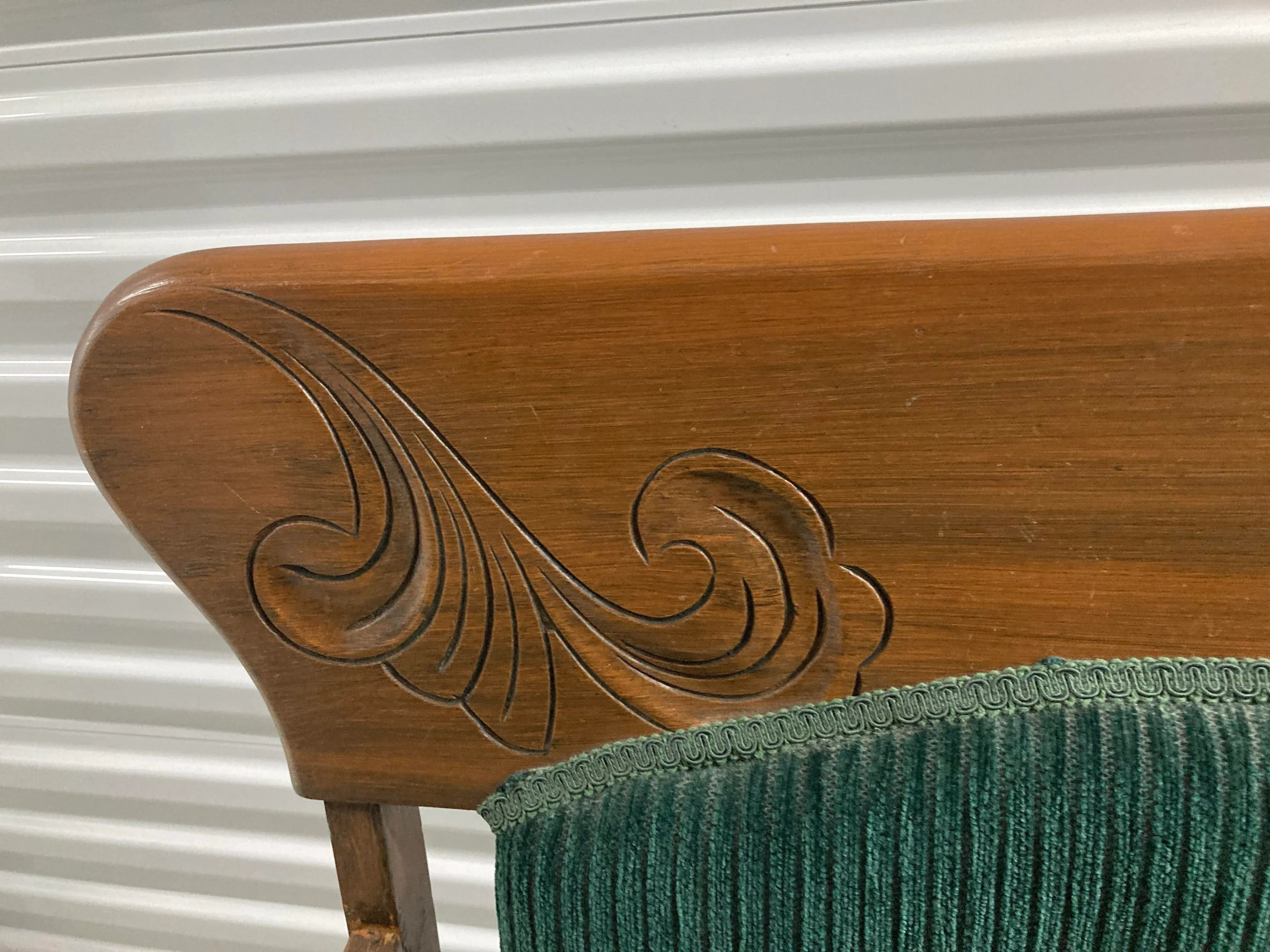 Late 19th Century Antique Carved Wooden Settee or Bench