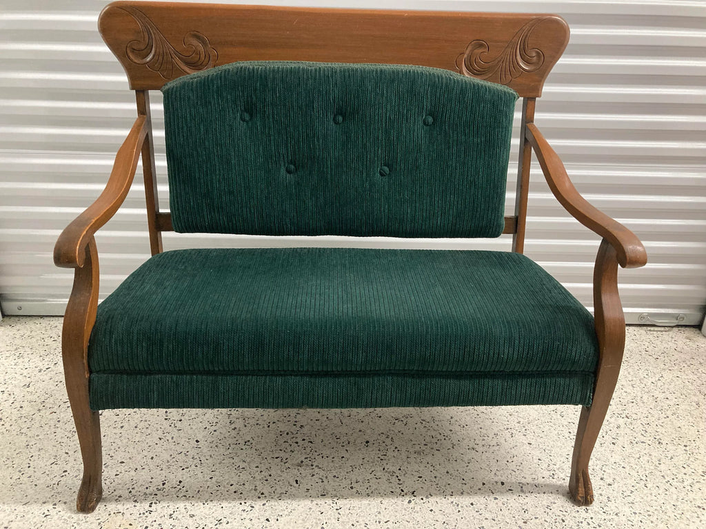 Late 19th Century Antique Carved Wooden Settee or Bench