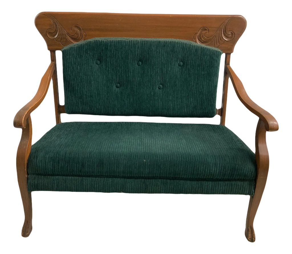 Late 19th Century Antique Carved Wooden Settee or Bench