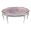 Late 19th Century Antique French Provincial Bleached Marquetry Occasional Table With Bronze Gallery