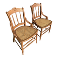 Late 19th Century Antique Maple Side Chairs With Caned Seats - a Pair