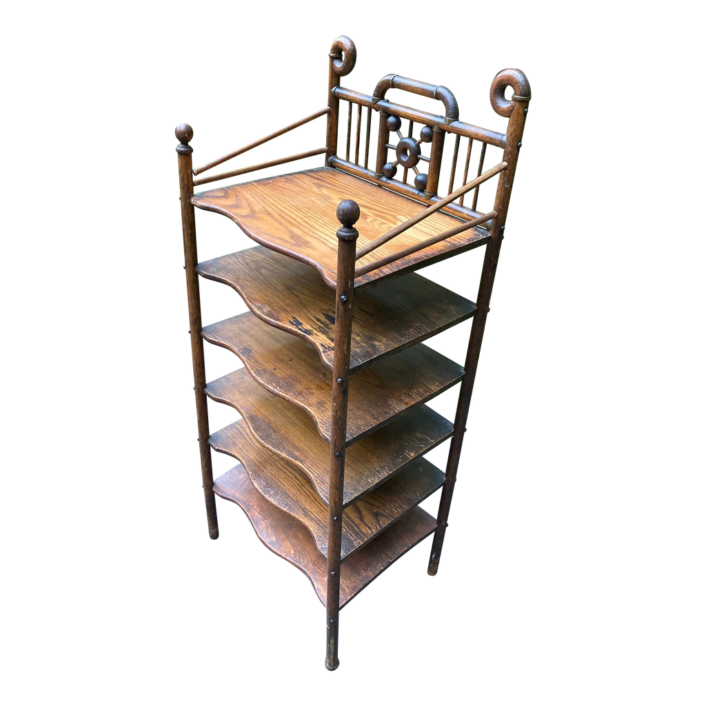 Late 19th Century Bamboo Stick and Ball Etagere With Brass Accents
