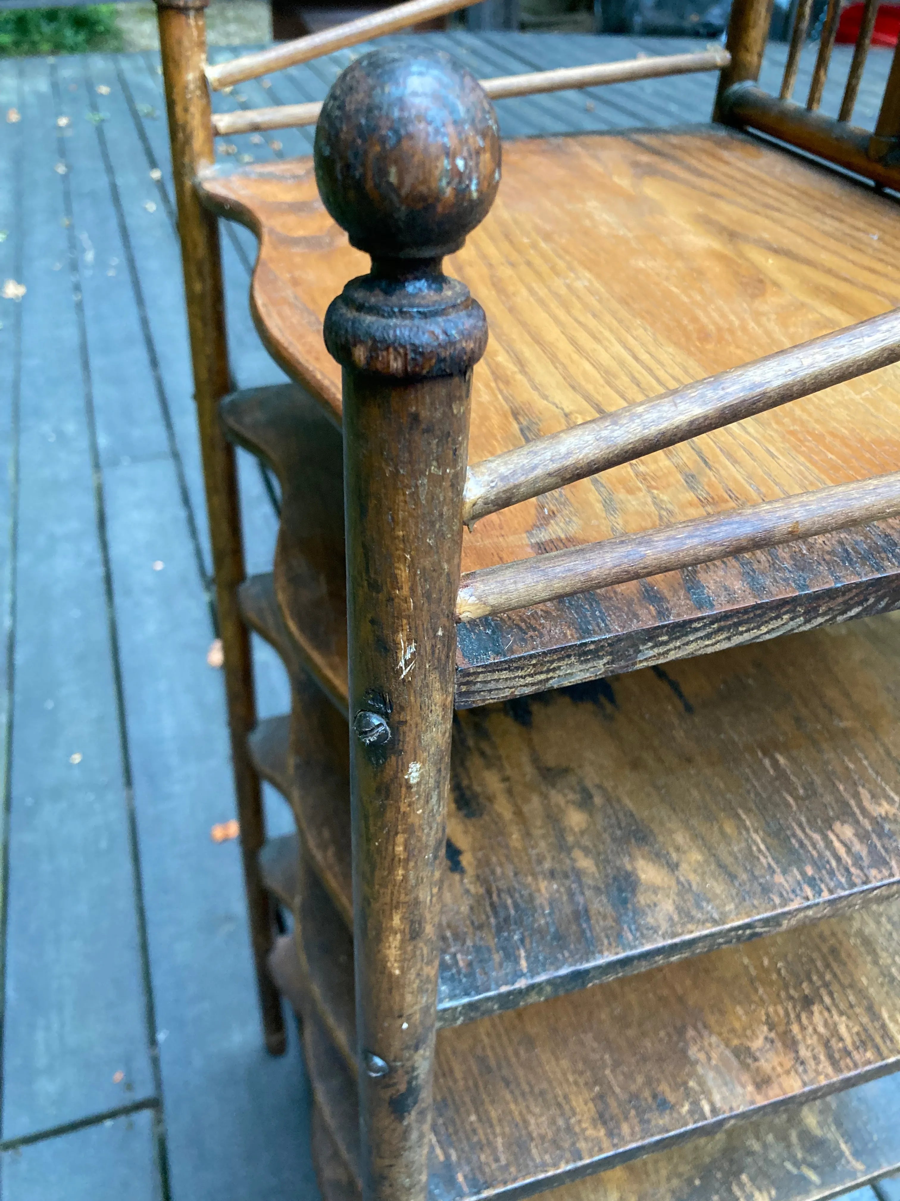 Late 19th Century Bamboo Stick and Ball Etagere With Brass Accents
