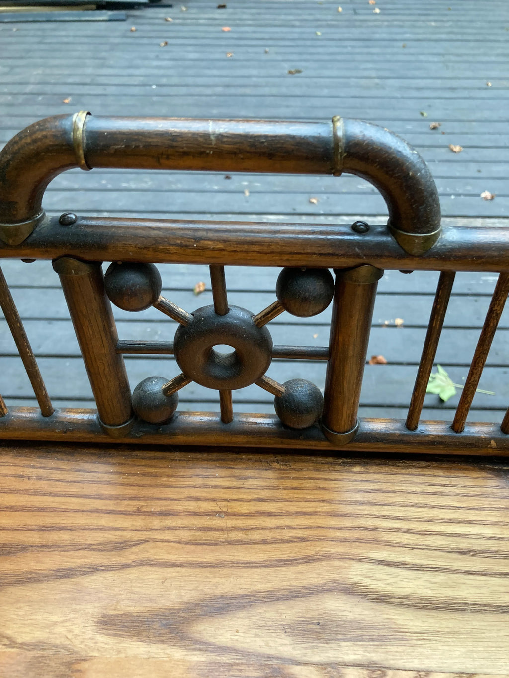 Late 19th Century Bamboo Stick and Ball Etagere With Brass Accents