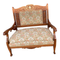 Late 19th Century Carved Wooden Settee in Floral Motif
