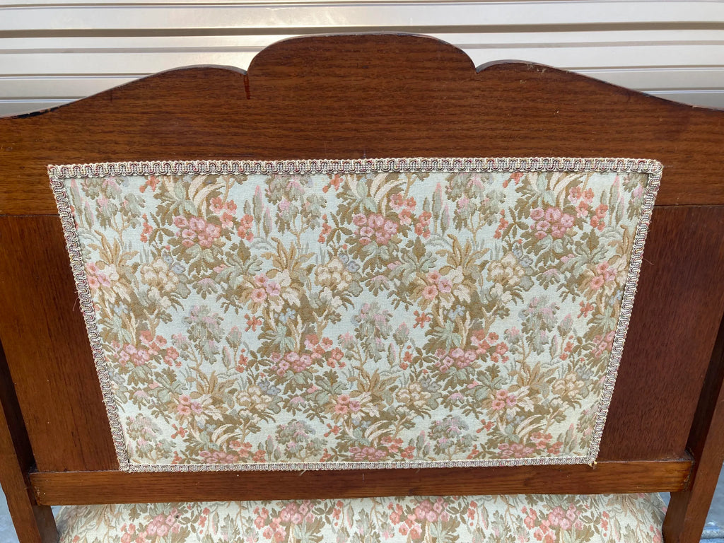 Late 19th Century Carved Wooden Settee in Floral Motif