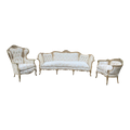 Late 19th Century French Provincial Settee and Armchair Set- 3 Pieces