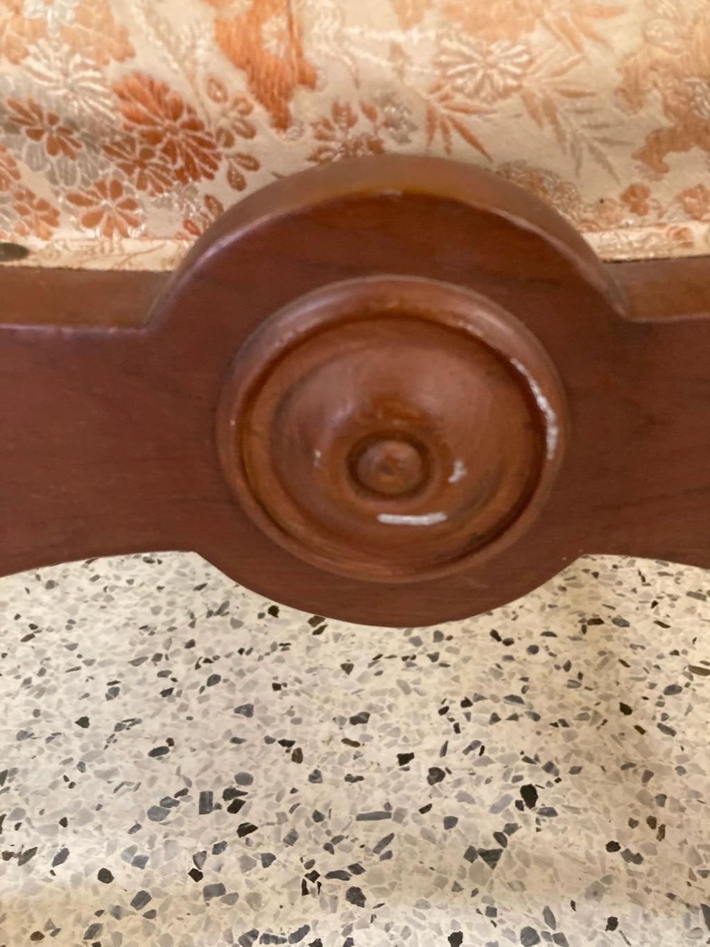 Late 19th Century Japanese Obi Nursing Slipper Chair With Original Japanese Silk Upholstery