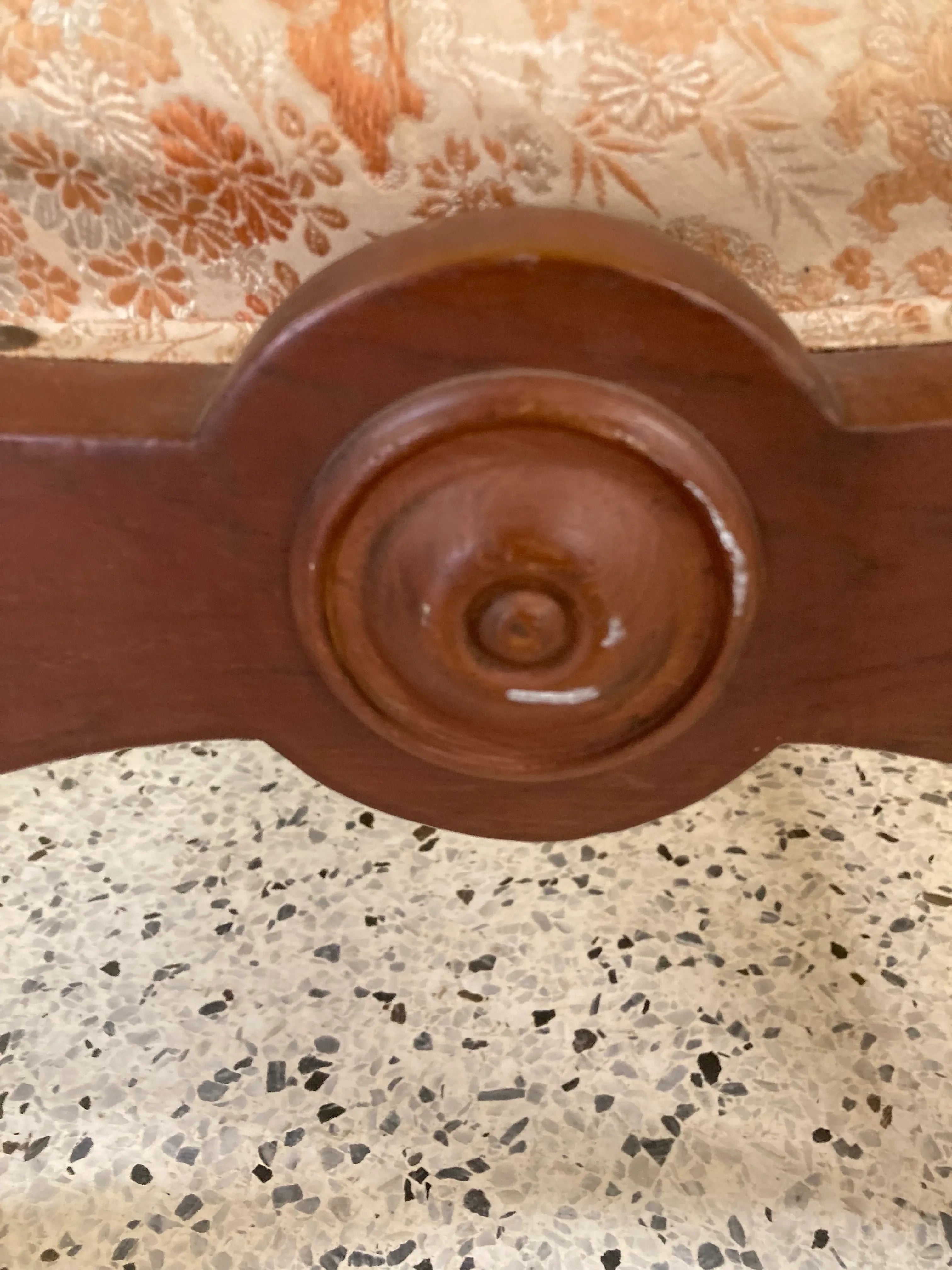 Late 19th Century Japanese Obi Nursing Slipper Chair With Original Japanese Silk Upholstery