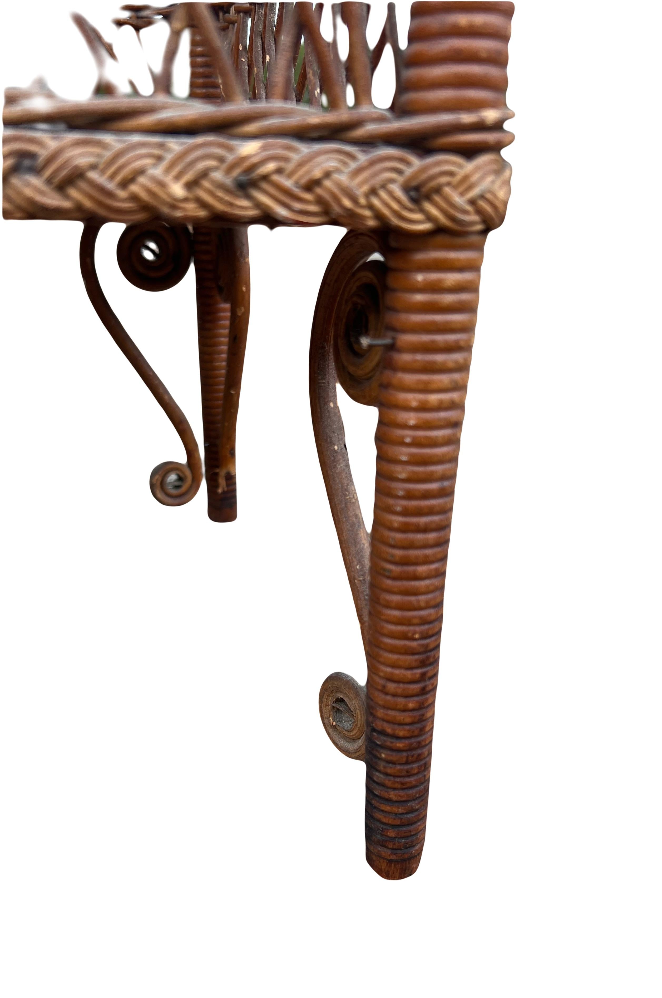 Late 19th Century Victorian Era Aesthetic Movement Haywood Wakefield Sewing Stand With Storage Compartment