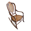 Late 19th Century Victorian Rocking Chair With Caned Seat and Back