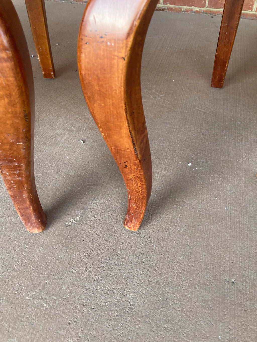 Late 20th Century Hickory White Dining Chairs in Sage Upholstery - Set of 6