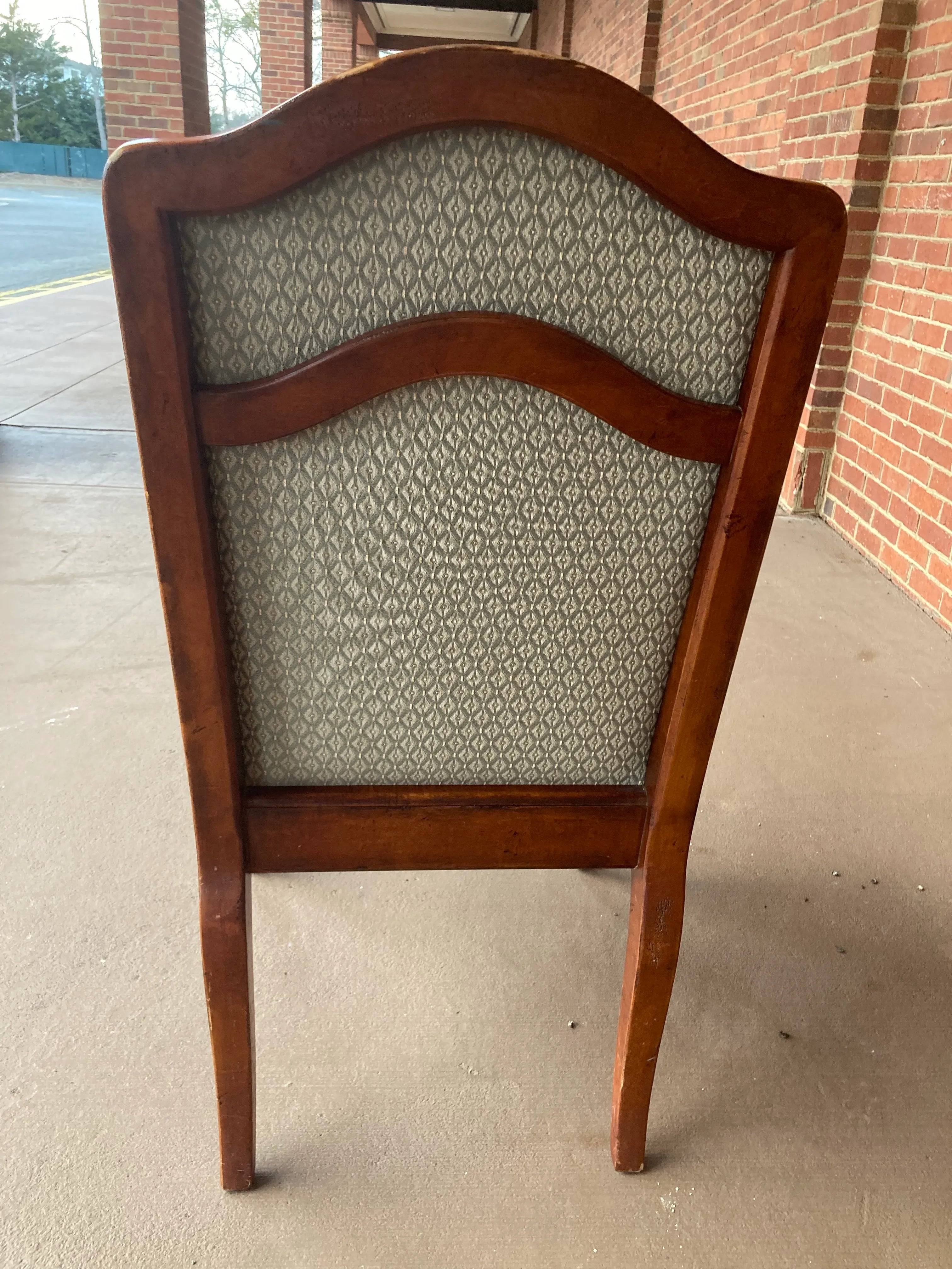 Late 20th Century Hickory White Dining Chairs in Sage Upholstery - Set of 6