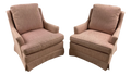 Late 20th Century Hollywood Regency Low Profile Club Chairs in Pink Hatian Cotton by Stanton Cooper Ltd. - Set of 2